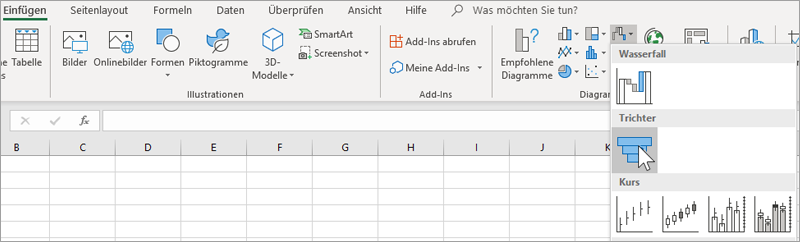 Einfügen eines Trichterdiagramms