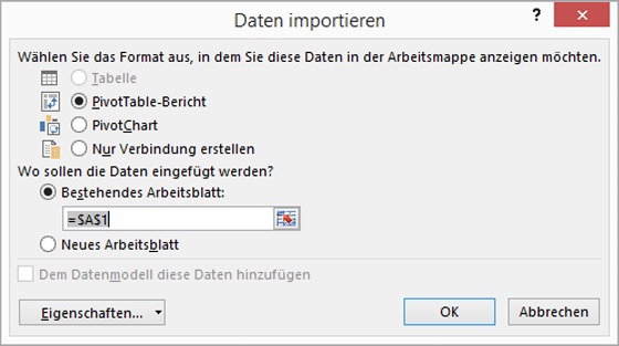 Daten importieren