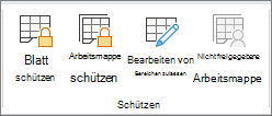 Optionen für den Arbeitsmappenschutz