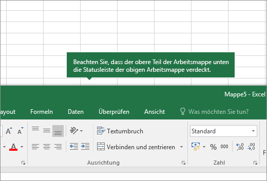 Im oberen Teil des Arbeitsblatts sind die Registerkarten eines anderen Arbeitsblatts überlappend.