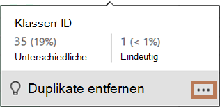 Das Verteilungsdiagramm-Popupfenster