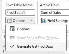 Screenshot des Excel-PivotTable-Menüs 