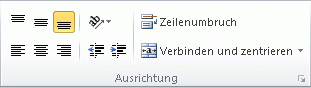 Abbildung des Excel-Menübands