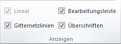 Optionen in der Gruppe 
