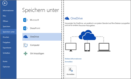 Eine Datei in OneDrive speichern