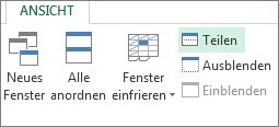 Befehl 'Teilen' im Menüband