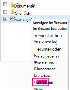 Befehl 'Einbinden'