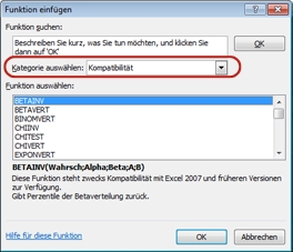 Dialogfeld 'Funktion einfügen'