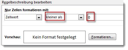 Regel für die bedingte Formatierung bearbeiten
