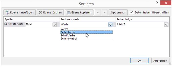 Wählen Sie unter 
