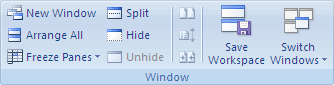 The Window group on the View tab