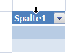 Pfeil zum Markieren einer Tabellenspalte