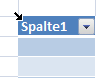 Pfeil zum Markieren einer Tabellenecke