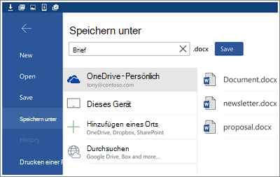 Speichern unter