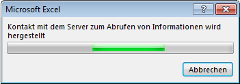 Office-Nachricht: Wenden Sie sich für weitere Informationen an den Server