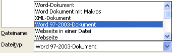 Liste 'Dateityp'