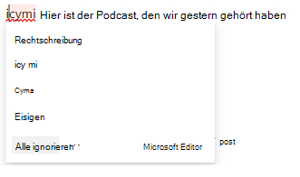 Zeigt die Option 