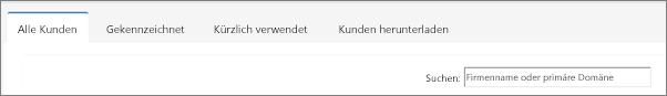 Die Registerkarten auf der Seite 