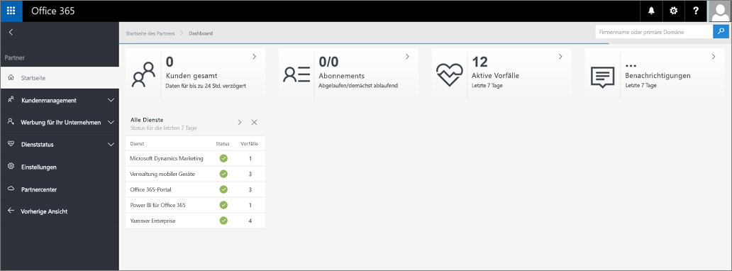 Das neue Design für das Partner Admin Center