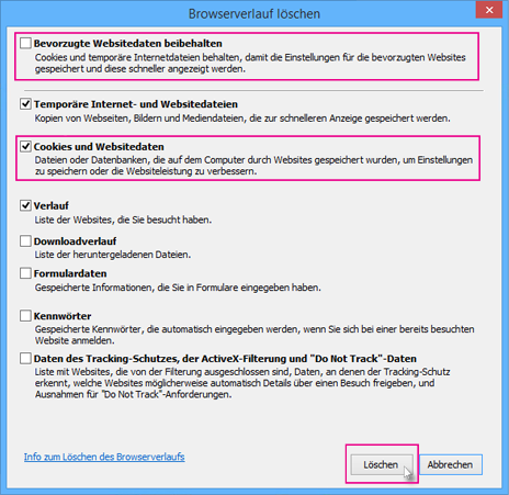 Browserverlauf löschen
