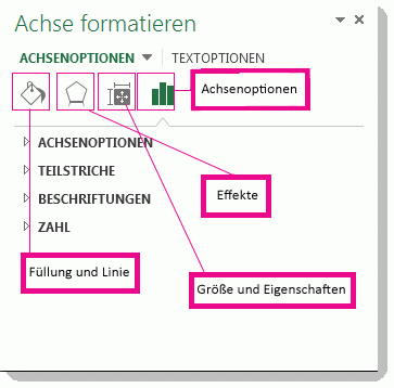 Aufgabenbereich 'Achse formatieren'
