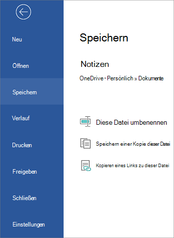Speichern Ihrer Datei