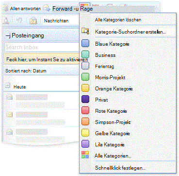 Farbkategoriemenü