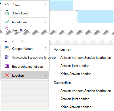 Löschen Sie alle zukünftigen Instanzen einer Besprechungsserie.
