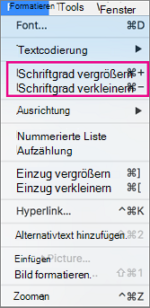 Wählen Sie im Menü 