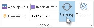 Befehl „Serie“ im Menüband