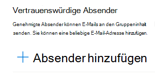 Sie können der Liste vertrauenswürdiger Absender eine E-Mail-Adresse hinzufügen.
