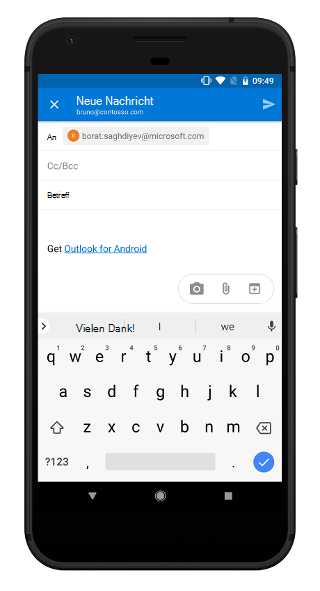 Ein Foto in Outlook Mobile aufnehmen