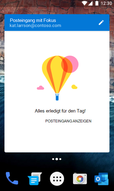 Korrigieren eines Widgets, das keine E-Mails anzeigt
