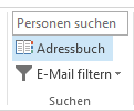 Das Adressbuch befindet sich auf der rechten Seite der Registerkarte 