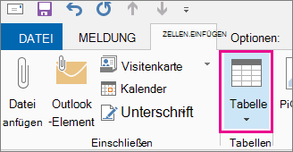Tabelle einfügen