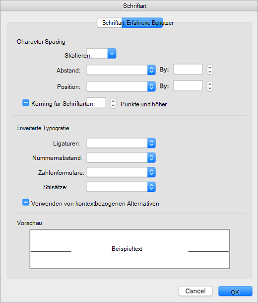 Zeigt die Registerkarte 