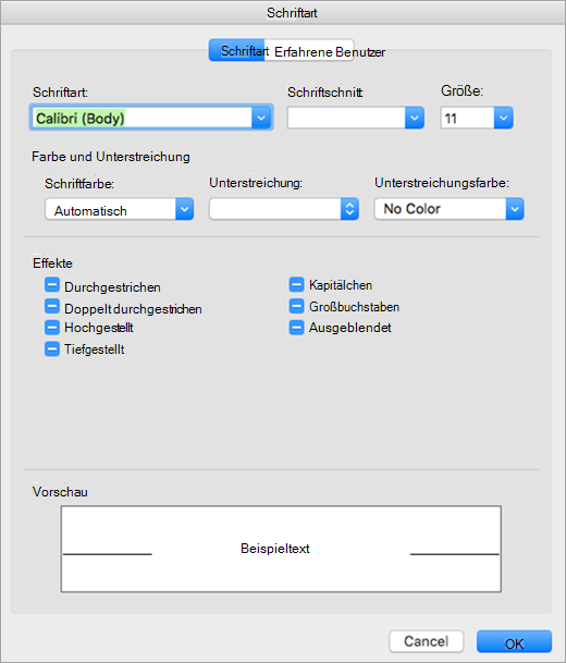 Zeigt die Registerkarte 