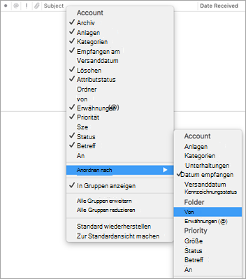 Zeigt das Menü 