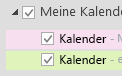Ihre Kalender werden unter Meine Kalender aufgelistet. Aktivieren Sie die Kontrollkästchen für die Kalender, die Sie anzeigen möchten.