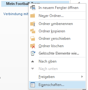 Klicken Sie mit der rechten Maustaste auf den neuen Ordner, und klicken Sie dann auf 