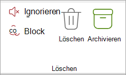 Wählen Sie im Menüband Archiv aus.