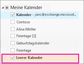 Aktivieren Sie das Feld neben dem soeben erstellten Kalender