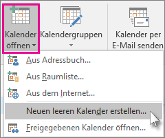 Einen neuen leeren Kalender erstellen
