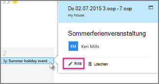 Ein Kalenderereignis bearbeiten