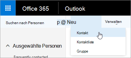 Screenshot des Kontextmenüs für die Schaltfläche 