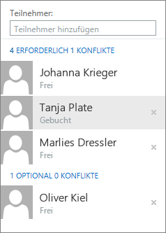 Terminplanungs-Assistent - Teilnehmer