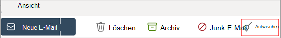 Abbildung: Rot umrandeter Sweep im neuen Outlook für Windows-Menüband