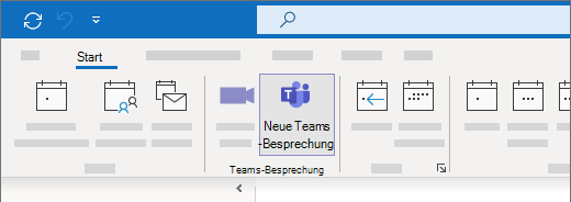 Auswahl der neuen Teams-Besprechung in der Outlook-Kalenderansicht