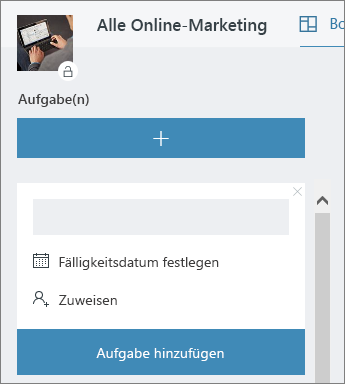 Hinzufügen von Aufgaben