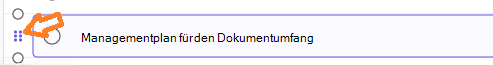 Sechs-Punkt-Griff zum Auswählen einer Aufgabenzeile.
